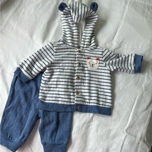 Striped Baby Hoodie and Pants Set
